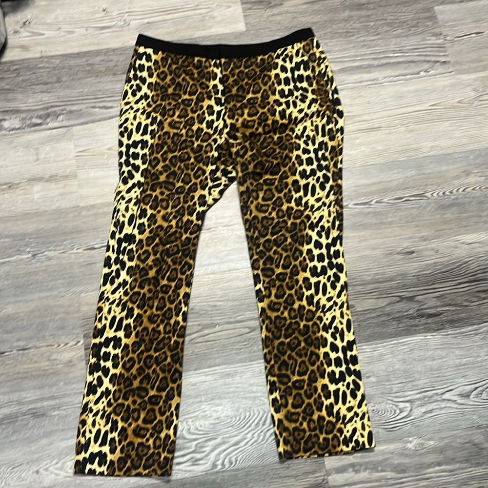 Zara leopard cropped ankle pants